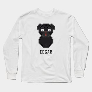 Pug Edgar Black Long Sleeve T-Shirt